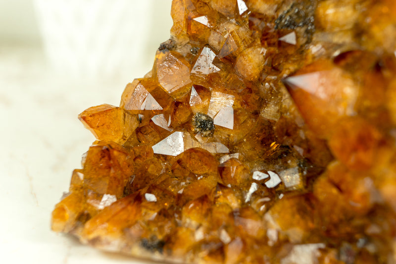 AAA Citrine Crystal Cluster with Orange Madeira and Calcite Covered by Galaxy Druzy, Self Standing - 2.2 Kg - 4.8 lb - E2D Crystals & Minerals