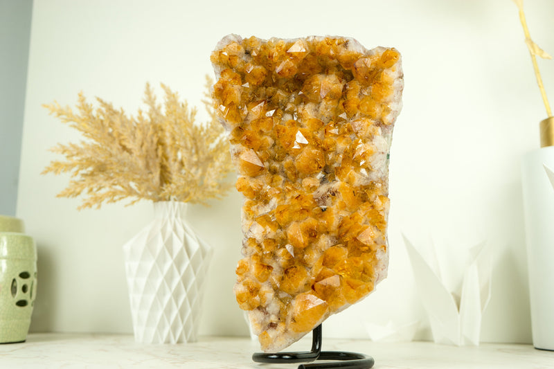 Gorgeous Citrine Crystal Cluster, Self Standing Deep Orange Citrine, Natural and Ethical