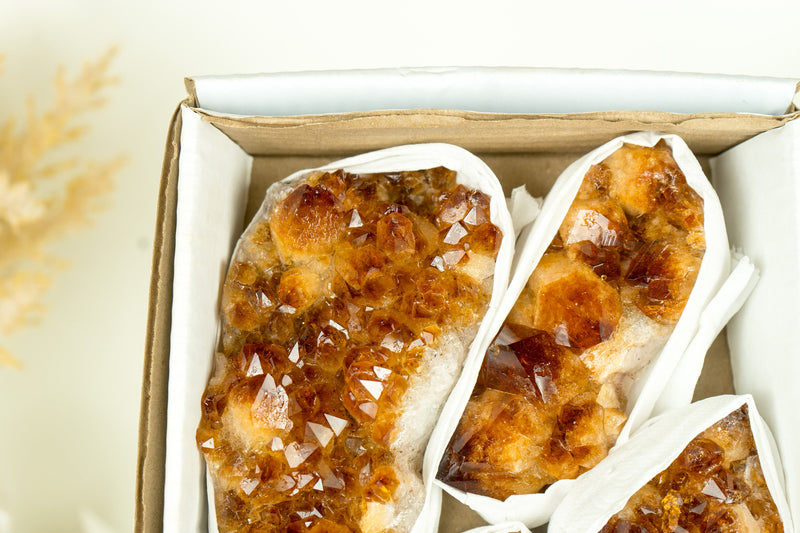 Wholesale Super Extra Quality Madeira Citrine Clusters Flat Box - Mineral Flat, Wholesale Bulk
