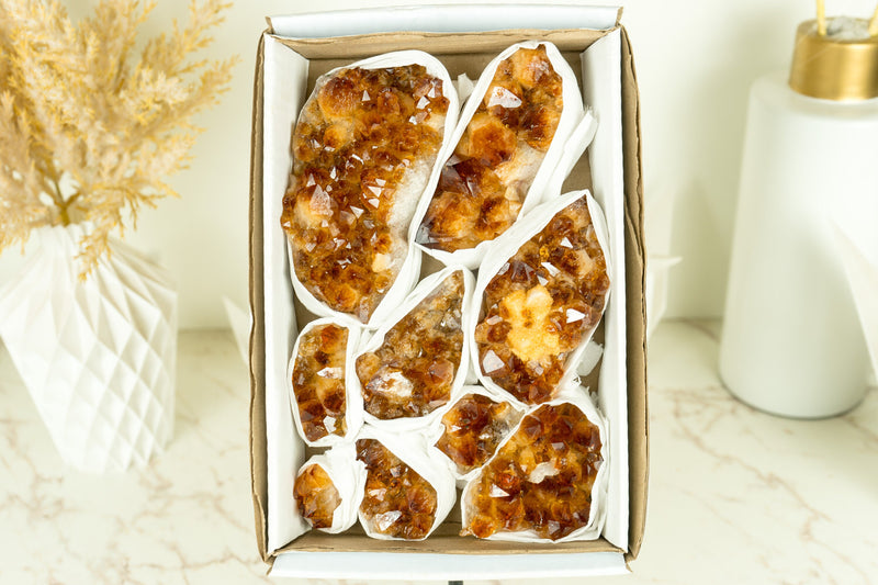 Großhandel Super Extra Qualität Madeira Citrin Cluster Flache Box - Mineral Flach, Großhandel Bulk