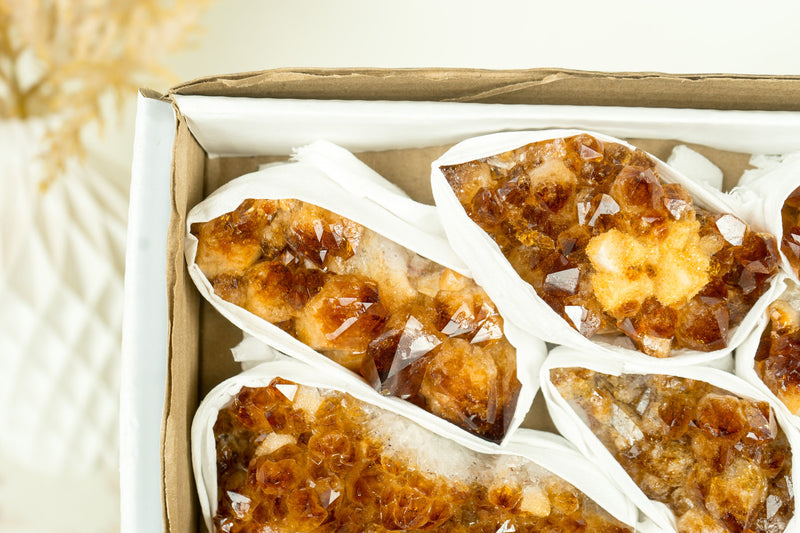 Großhandel Super Extra Qualität Madeira Citrin Cluster Flache Box - Mineral Flach, Großhandel Bulk
