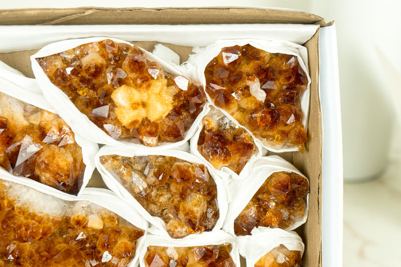 Großhandel Super Extra Qualität Madeira Citrin Cluster Flache Box - Mineral Flach, Großhandel Bulk