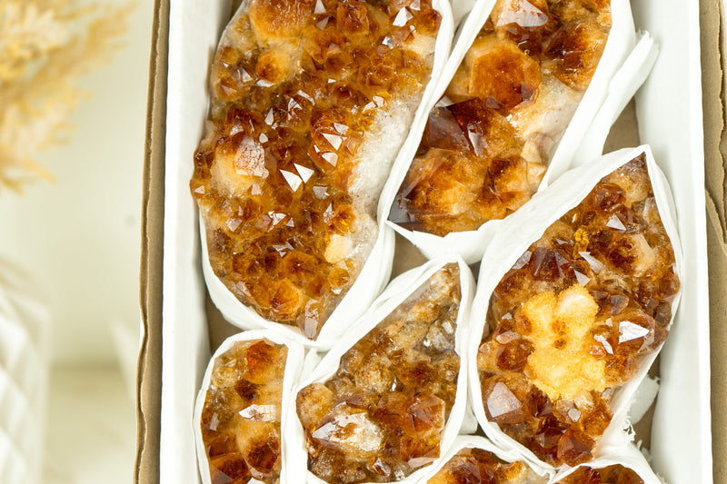Großhandel Super Extra Qualität Madeira Citrin Cluster Flache Box - Mineral Flach, Großhandel Bulk