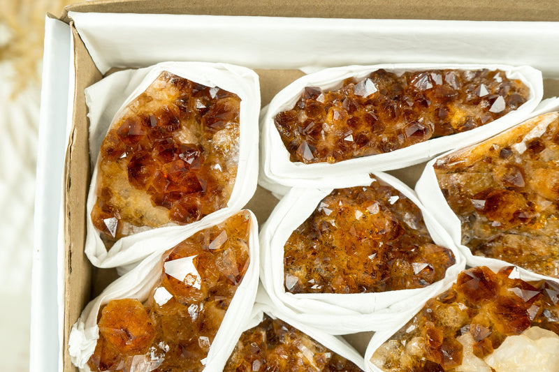 Großhandel AAA Qualität Madeira Citrin Cluster Flache Box - Mineral Flach, Großhandel Bulk