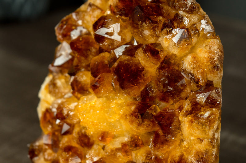 AAA Citrine Crystal Cluster with Orange Madeira and Galaxy Citrine Druzy