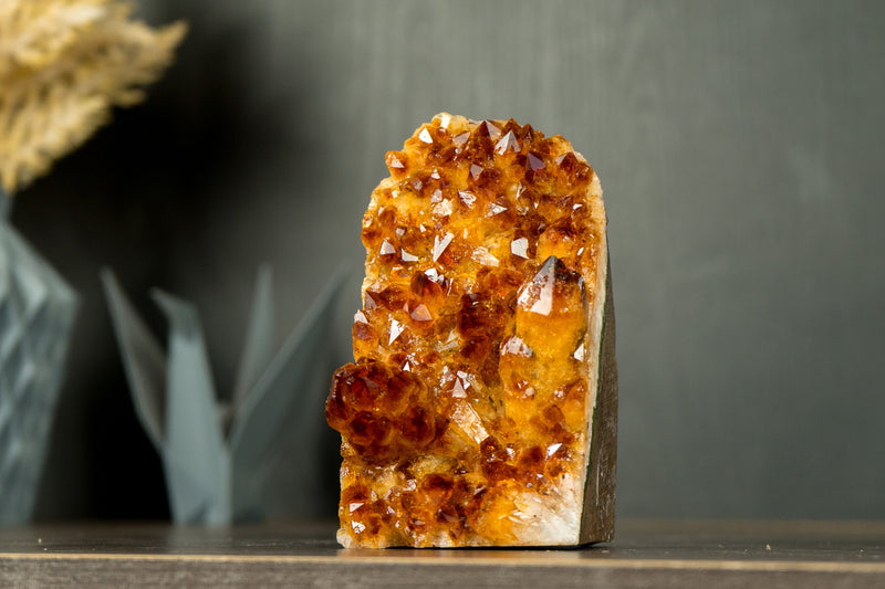 Citrine Crystal Cluster with Rich Madeira Citrine Druzy Color