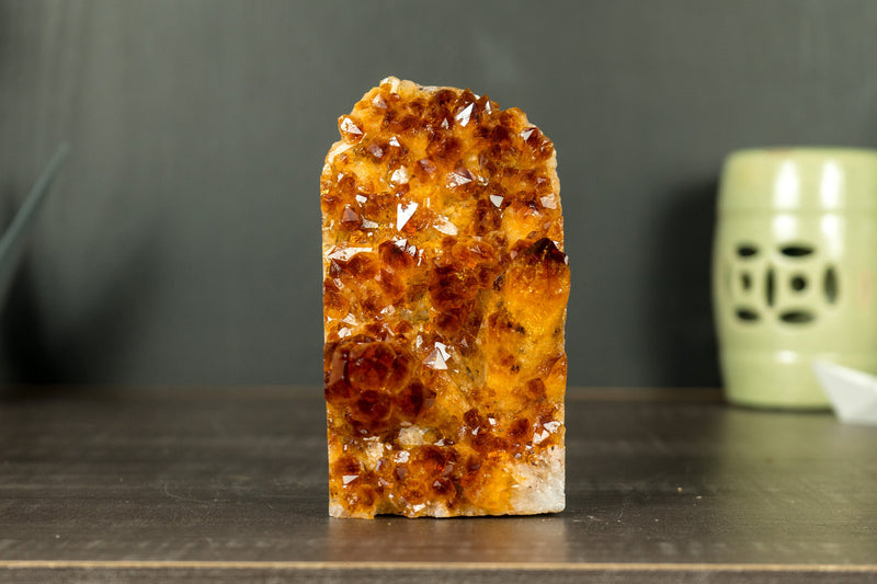 Citrine Crystal Cluster with Rich Madeira Citrine Druzy Color