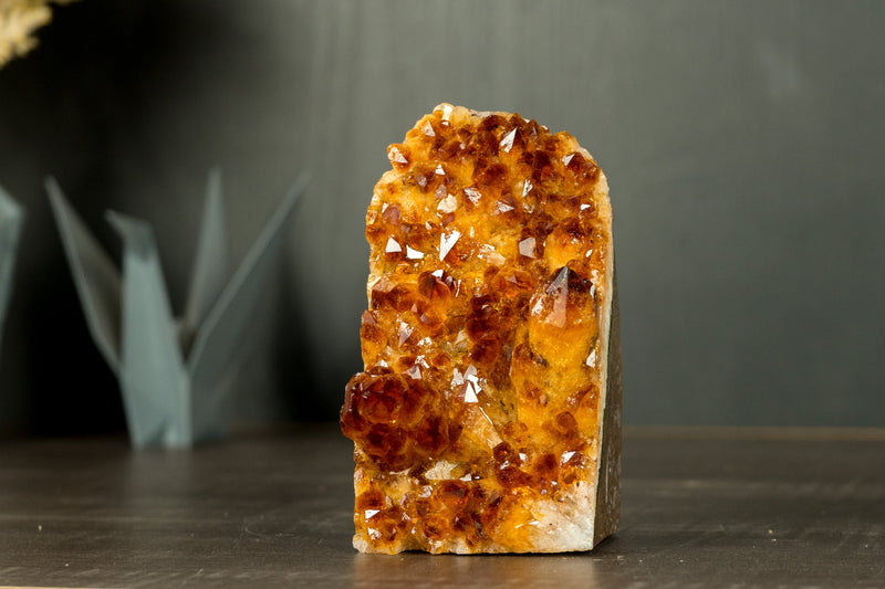 Citrine Crystal Cluster with Rich Madeira Citrine Druzy Color