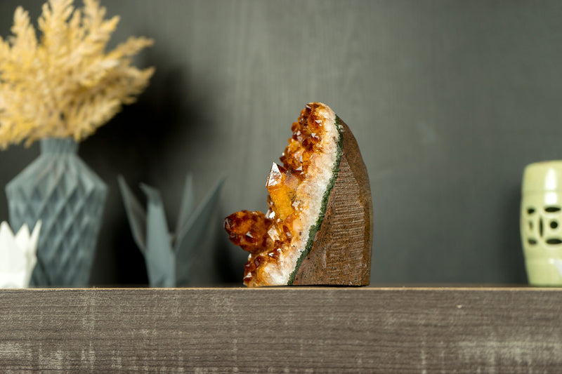 Citrine Crystal Cluster with Rich Madeira Citrine Druzy Color