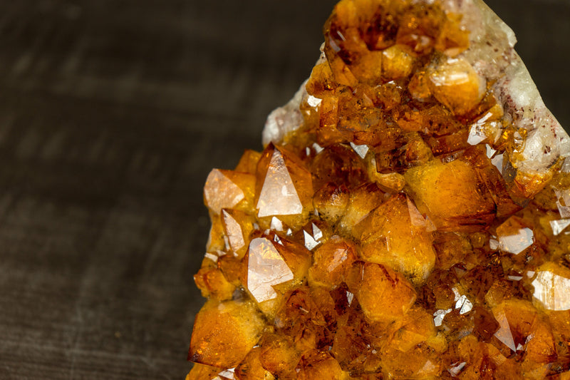 AAA Citrine Crystal Cluster with Orange Madeira Citrine Flower Druzy