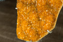 Rare Orange Citrine Cluster with Rosette Flowers (Stalactite) and Galaxy Druzy