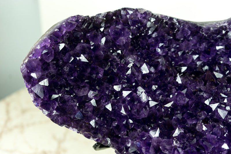 AAA Grade Amethyst Cluster with Dark Purple Druzy Points