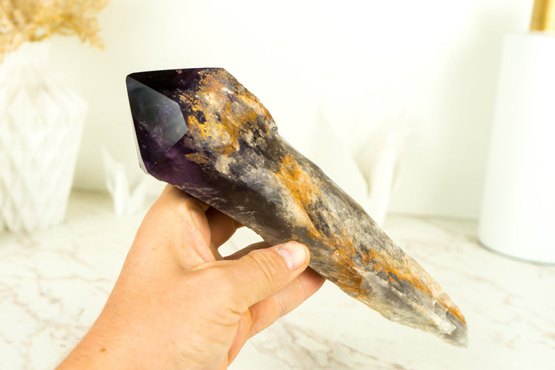 Natural Dragon Tooth Amethyst with Deep Purple Grape Jelly - XL Bahia Amethyst Wand