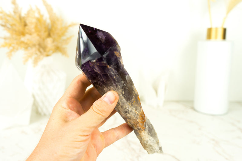 Natural Dragon Tooth Amethyst with Deep Purple Grape Jelly - XL Bahia Amethyst Wand