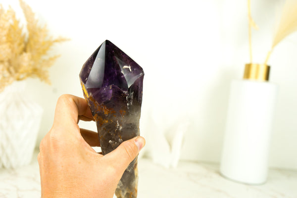 Natürlicher Drachenzahn-Amethyst mit dunkelvioletter Traubengelee - XL Bahia Amethyststab