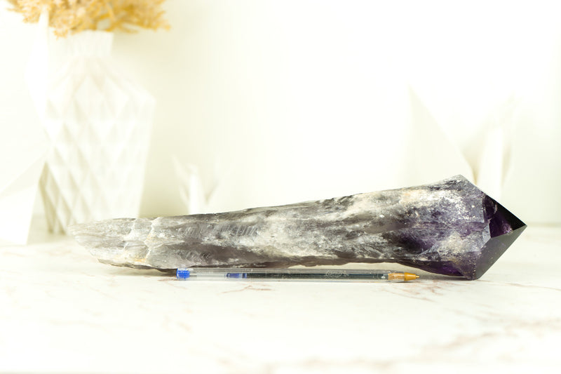 XL-Zepter aus tiefviolettem Amethyst, 11 Zoll, roher und natürlicher AAA-Bahia-Amethyst