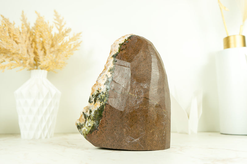 Rare Deep Orange Citrine with Stalactite Flowers and Orange Madeira Galaxy Druzy - 3.8 Kg - 8.4 lb - E2D Crystals & Minerals