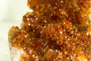 Rare Small Citrine Cluster with Stalactite Flowers and Deep Orange Galaxy Druzy