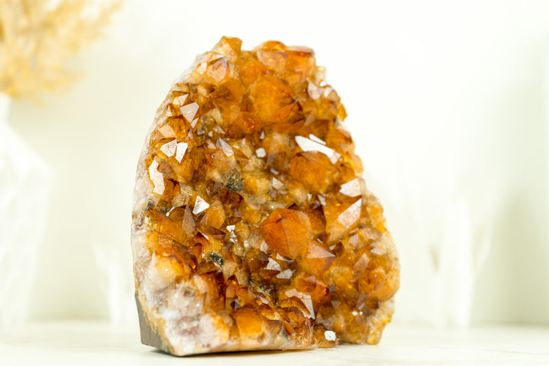 AAA Citrine Crystal Cluster with Orange Madeira and Calcite Covered by Galaxy Druzy, Self Standing - 2.2 Kg - 4.8 lb - E2D Crystals & Minerals