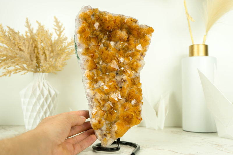 Gorgeous Citrine Crystal Cluster, Self Standing Deep Orange Citrine, Natural and Ethical
