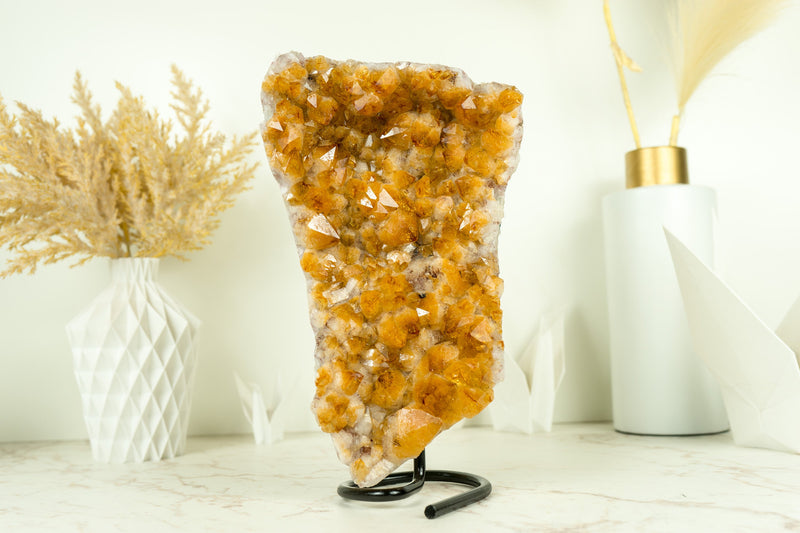 Gorgeous Citrine Crystal Cluster, Self Standing Deep Orange Citrine, Natural and Ethical