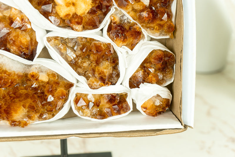 Großhandel Super Extra Qualität Madeira Citrin Cluster Flache Box - Mineral Flach, Großhandel Bulk