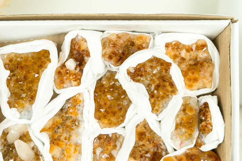 Wholesale Super Extra Quality Small Madeira Citrine Clusters Flat Box - Mineral Flat, Wholesale Bulk