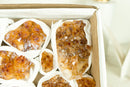 Wholesale Super Extra Quality Small Deep Orange Citrine Clusters Flat Box - Mineral Flat, Wholesale Bulk - 9 Clusters