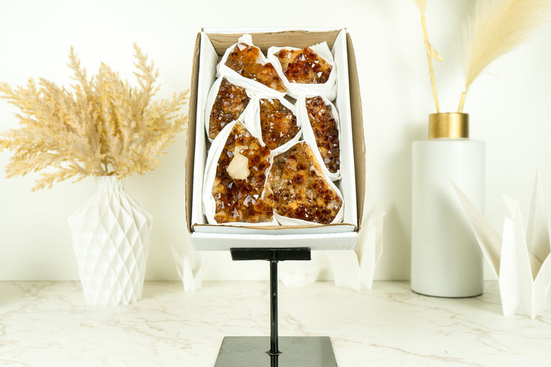 Großhandel AAA Qualität Madeira Citrin Cluster Flache Box - Mineral Flach, Großhandel Bulk