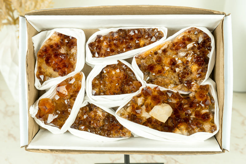 Wholesale AAA Quality Madeira Citrine Clusters Flat Box - Mineral Flat, Wholesale Bulk