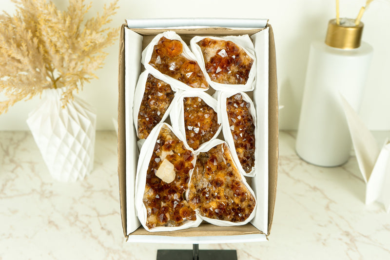 Großhandel AAA Qualität Madeira Citrin Cluster Flache Box - Mineral Flach, Großhandel Bulk