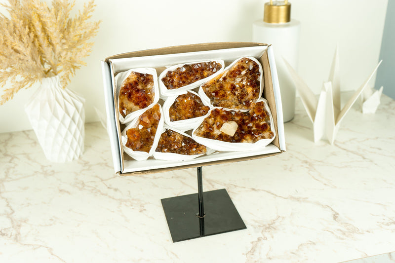 Großhandel AAA Qualität Madeira Citrin Cluster Flache Box - Mineral Flach, Großhandel Bulk