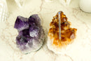Set of X-Large Amethyst and Citrine Clusters, AAA Quality - Natural, Deep Purple and Orange Colors