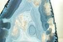 Rare Natural Blue Lace Agate Geode with Calcite Inclusions, Self Standing