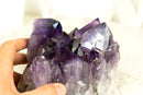 Amethyst-Cluster mit extragroßem lila Drusenmuster in Traubengelee, intakt, freistehend