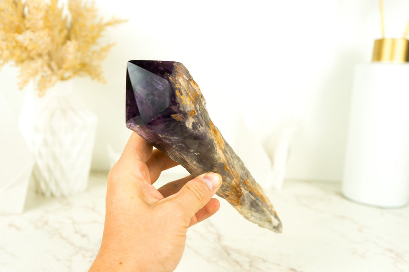 Natural Dragon Tooth Amethyst with Deep Purple Grape Jelly - XL Bahia Amethyst Wand