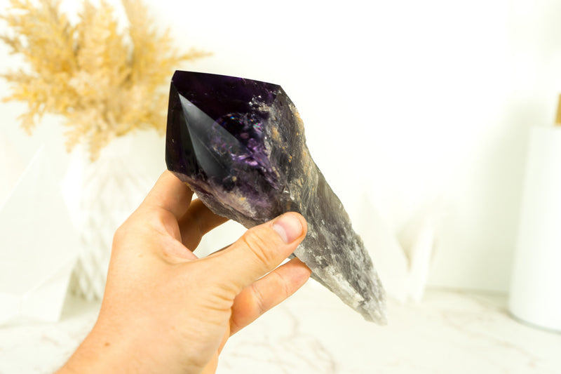 X-Large AAA Bahia Amethyst Scepter with Deep and Dark Purple Natural Bahia Amethyst