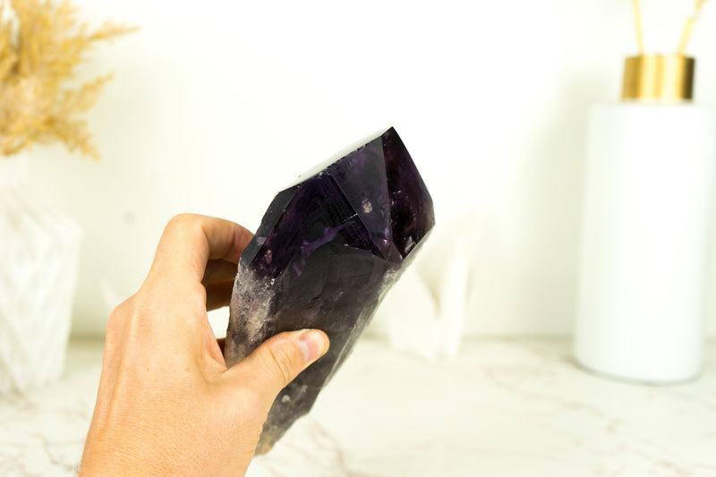 XX-Large Dragon Tooth Bahia Amethyst Scepter, Perfectly Formed Phantom Amethyst, Deep Purple