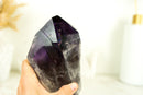 XXL-Drachenzahn-Zepter aus Bahia-Amethyst, perfekt geformter Phantom-Amethyst, tiefes Lila