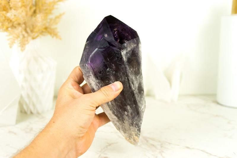 XX-Large Dragon Tooth Bahia Amethyst Scepter, Perfectly Formed Phantom Amethyst, Deep Purple