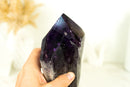 XXL-Drachenzahn-Zepter aus Bahia-Amethyst, perfekt geformter Phantom-Amethyst, tiefes Lila