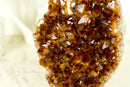 Natural AAA Deep Orange Madeira Citrine Cluster and Citrine Rosettes on Stand