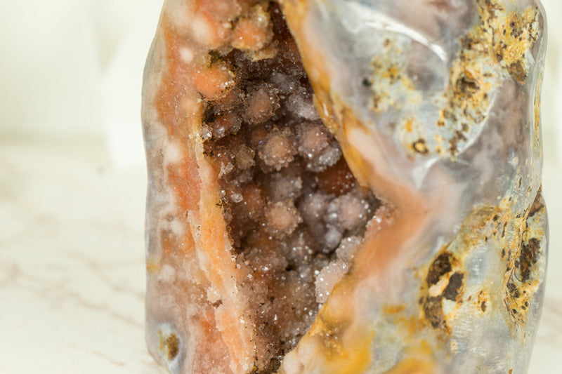 Small Pink Amethyst Self Standing with Pink and Red Amethyst Druzy