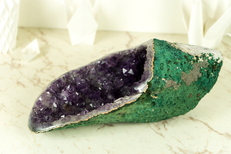 All Natural Amethyst Geode Cave with Purple Amethyst Druzy