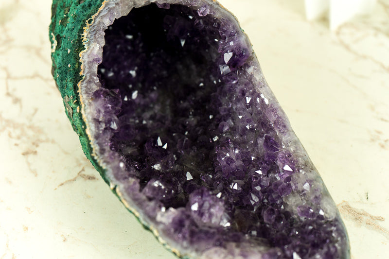 All Natural Amethyst Geode Cave with Purple Amethyst Druzy