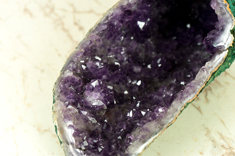 All Natural Amethyst Geode Cave with Purple Amethyst Druzy