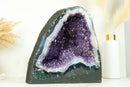 Achat mit Amethyst Geode Kathedrale mit Blumenrosetten und gebändertem Achat