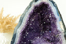 Achat mit Amethyst Geode Kathedrale mit Blumenrosetten und gebändertem Achat