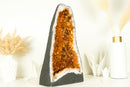 Citrine Geode Cathedral with Sparkling AAA-Grade, Rich Orange Druzy