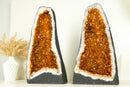 Pair of Citrine Geode Cathedrals with Sparkling AAA-Grade, Rich Orange Druzy - 35 Kg - 77 lb - E2D Crystals & Minerals